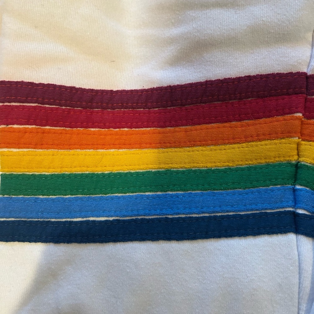 Aviator Nation White joggers with Colorful Stripes - Picture 6 of 7